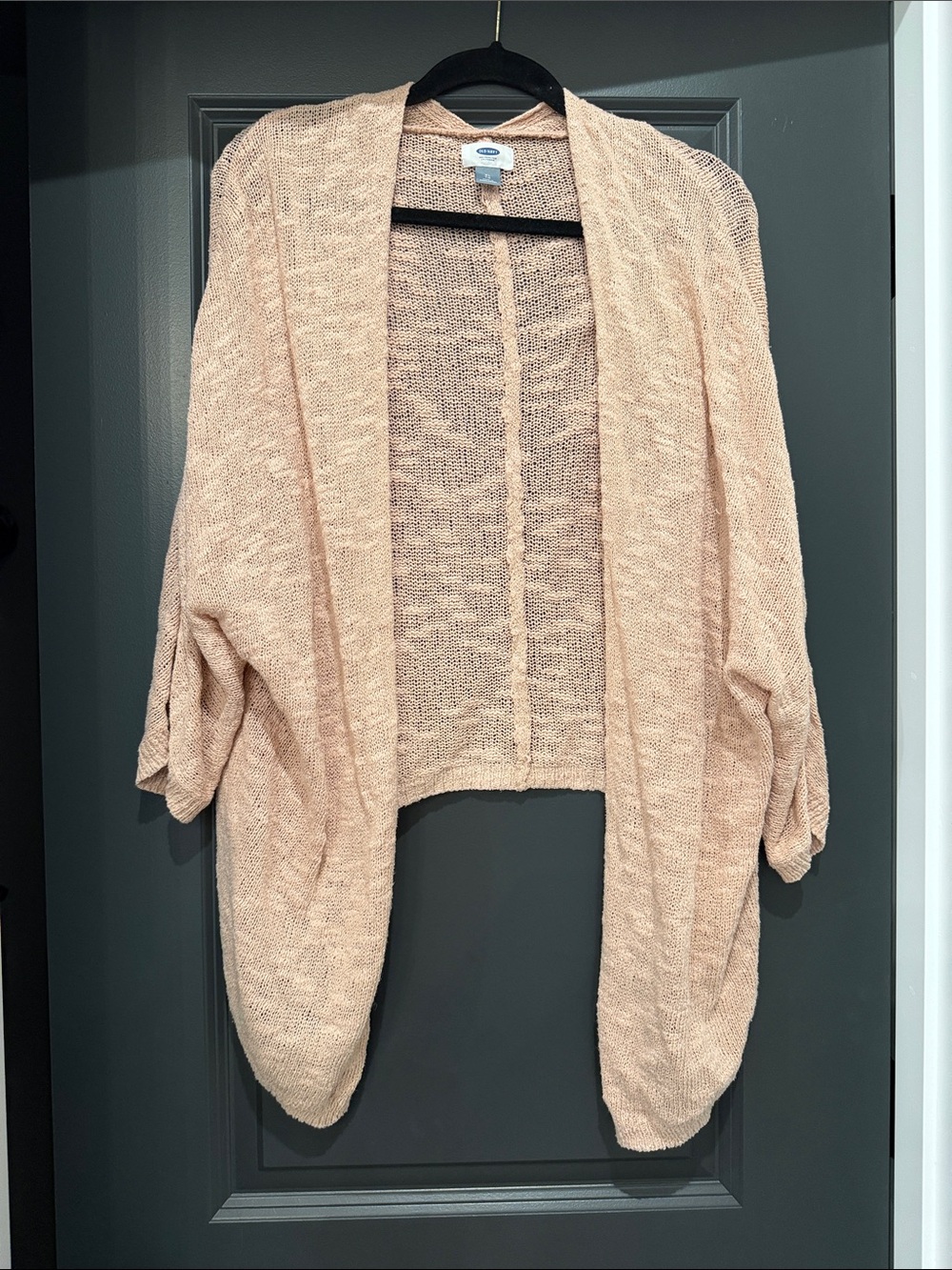 Old Navy Light Pink Open-Front Women's Sweater Cardigan